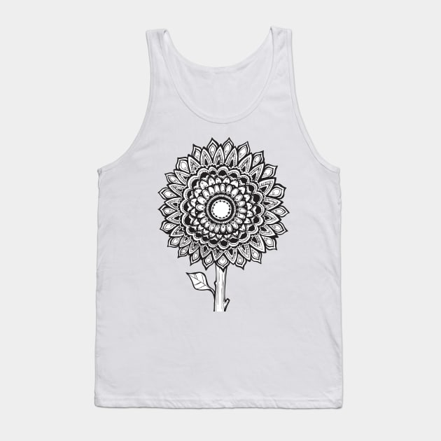 Sunflower Mandala Tank Top by aterkaderk